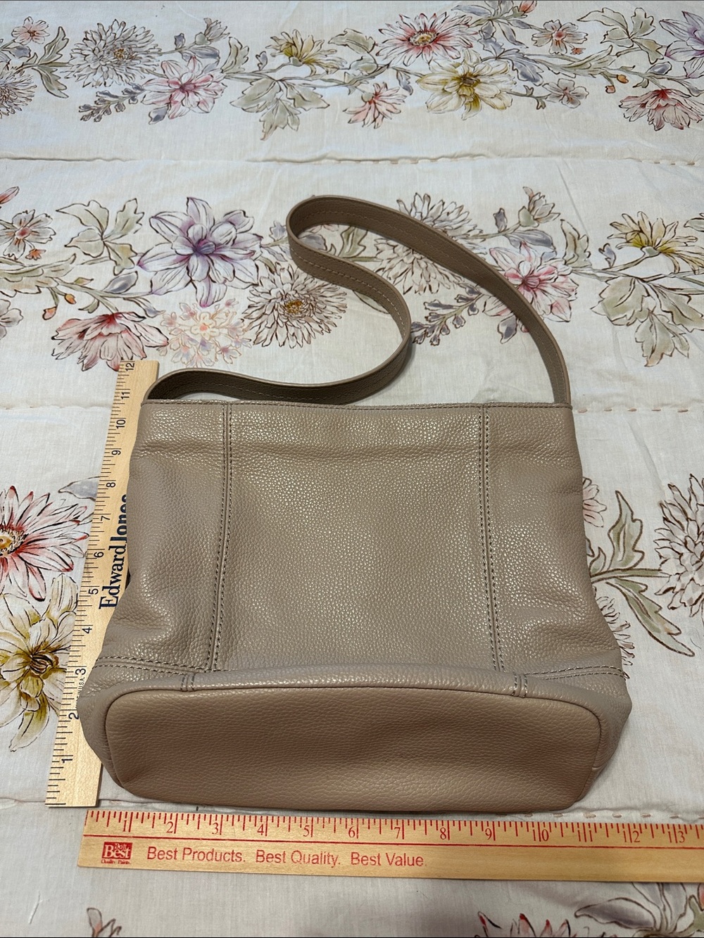 The Sac Taupe Leather Crossbody Shoulder Bag
